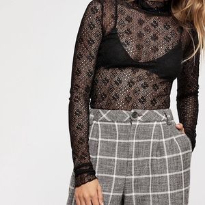 NWOT Free People Sweet Memories Lace Turtleneck